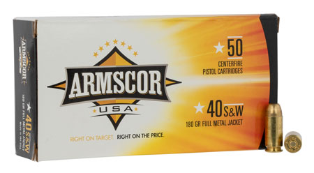 Armscor FAC402N USA  40S&W 180gr Full Metal Jacket 50 Per Box/20 Case