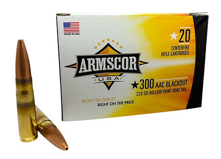 Armscor FAC300AAC3N USA  300Blackout 220gr Hollow Point Boat Tail 20 Per Box/10 Case