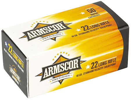 Armscor 50012PH Precision  22LR 40gr Standard Velocity Solid Point 50 Per Box/100 Case