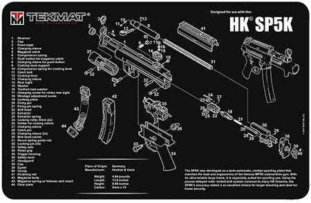 TekMat TEKR17HKSP5K HK SP5K Cleaning Mat Black/White Rubber 11"x17" HK SP5K Parts Diagram