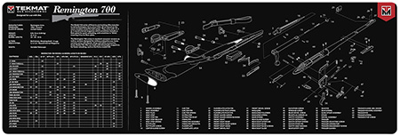 TekMat TEKR36REM700 Remington 700 Cleaning Mat Black/White Rubber 12"x36" Remington 700 Parts Diagram