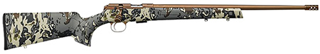 CZ-USA 02322 CZ 457 American Hunter 22 LR 5+1 20" Bronze Cerakote Steel Barrel, Bronze Cerakote Drilled  &  Tapped Steel Receiver, Veil Camo Fixed Synthetic Stock