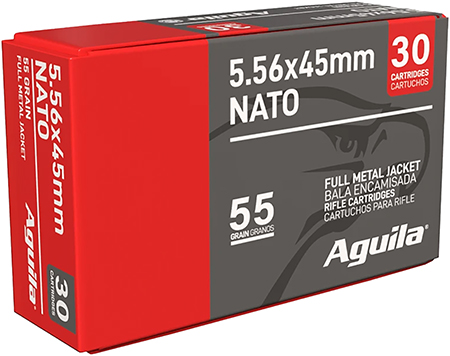 Aguila 1E556155   5.56x45mmNATO 55gr Full Metal Jacket 30 Per Box/75 Case