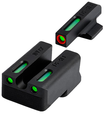 TruGlo TGTG13NV2PC TFX Pro  Green Tritium  &  Fiber Optic Orange Outline Front Sight Green Tritium  &  Fiber Optic Rear Sight