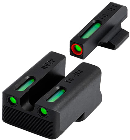TruGlo TGTG13RS3PC TFX Pro  Green Tritium  &  Fiber Optic Orange Outline Front Sight Green Tritium  &  Fiber Optic Rear Sight