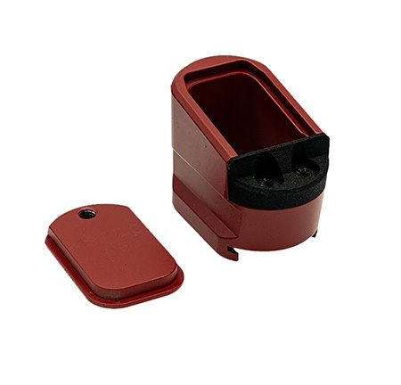 Shield Arms MPME5RED Magazine Extension  5rd Compatible w/ Shield Arms M & P 2.0 Red Anodized Aluminum