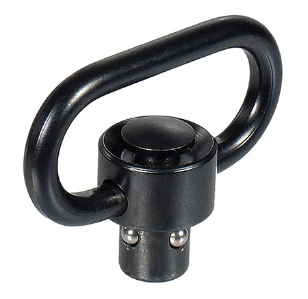 Leapers TLQDSW18 QD Sling Swivel  Black 1.38" Push Button Steel