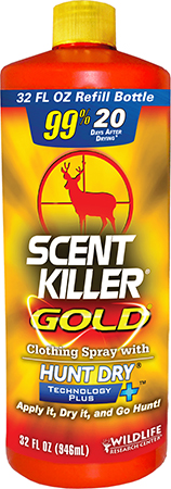 Wildlife Research 1261 Scent Killer Gold Spray Refill Odorless Scent 32 oz Bottle