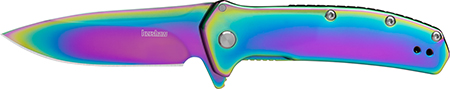 Kershaw 2044RBW Outcome  2.80" Folding Drop Point Plain Polished Rainbow PVD 8Cr13MoV SS Blade, Polished Rainbow PVD Stainless Steel Handle