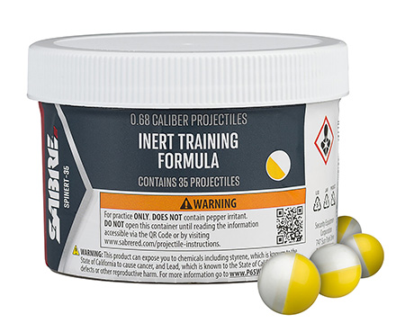 Sabre SPINERT35  Practice Projectiles White/Yellow 35 Count