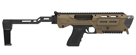 Meta Tactical Llc MX1-PS-TN MX-1 Conversion Kit Compatible w/Glock, Tan Aluminum Frame w/M-LOK  &  Picatinny Rail, Black Polymer Folding Stabilizer