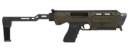 Meta Tactical Llc MX1-PS-GR MX-1 Conversion Kit Compatible w/Glock, OD Green Aluminum Frame w/M-LOK  &  Picatinny Rail, Black Polymer Folding Stabilizer