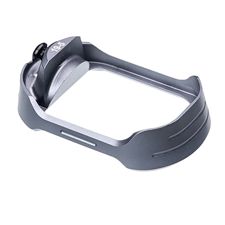 Tyrant CNC TDG19G5MWGREYBLKSCREW  Magwell Fits Glock 19 Gen 5 Grey Aluminum