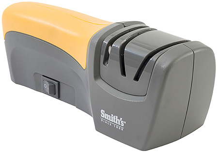 Smiths Products 50005 Electric Sharpener  Compact Style with Ceramic Coarse Sharpening Material  &  Gray Synthetic Handle