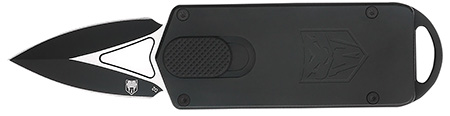 CobraTec Knives CTASPBLK ASP  1.94" OTF Dagger Plain D2 Steel Blade, 3.31" Black Aluminum Handle
