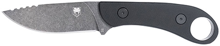CobraTec Knives SD2DNSBLKGEN2 Skinner Gen II 3.50" Fixed Plain Stonewashed D2 Steel Blade, 4.31" Black Textured G10 Scales Handle w/Finger Ring