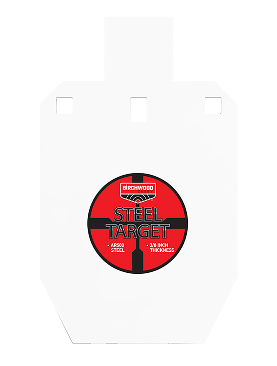 Birchwood Casey BC-47661   Pistol/Rifle Black/Red/White Steel Silhouette 0.38" Thick Hanging