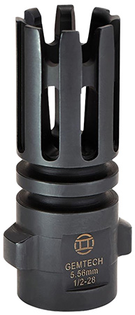 Gemtech 12145 Quickmounts Flash Hider Black Steel with 1/2"-28 tpi Threads  &  2.40" OAL for 5.56x45mm NATO AR-Platform