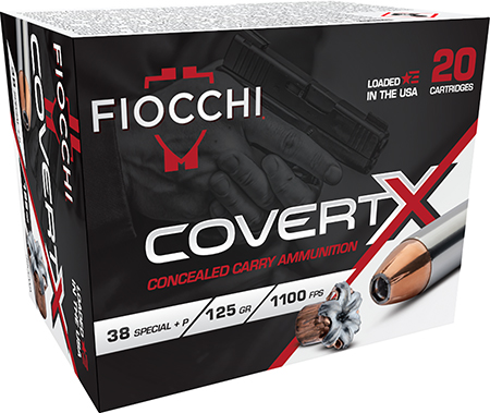 Fiocchi 38CCWA CovertX  38Special +P 125gr Jacketed Hollow Point 20 Per Box/10 Case