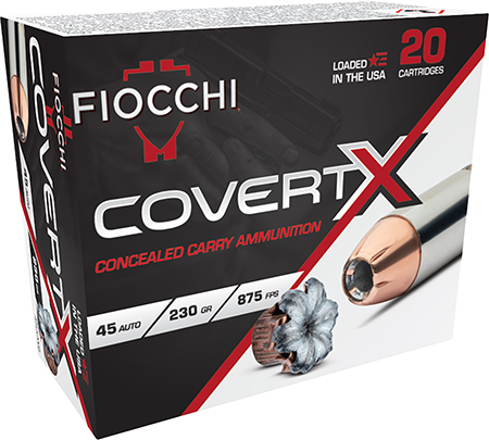 Fiocchi 45CCWB CovertX  45Auto 230gr Jacketed Hollow Point 20 Per Box/10 Case
