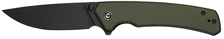 Civivi Knives C24012-2 Merit  3.28" Folding Drop Point Plain Black Stonewashed 14C28N Steel Blade, OD Green Textured G10 Handle