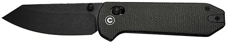 Civivi Knives C23073B-1 Yonder  2.88" Folding Spey Point Plain Black Stonewashed 14C28N Steel Blade, Dark Green Canvas Micarta Handle