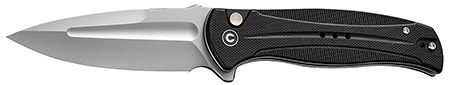 Civivi Knives C23053-3 Incindie  3.48" Folding Spear Point Plain Stonewashed 14C28N Steel Blade, Black Textured G10 Handle