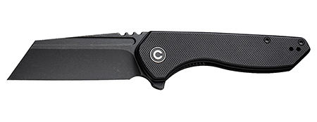 Civivi Knives C23036-1 ExOne  2.94" Folding Reverse Tanto Plain Black Stonewashed Nitro-V Steel Blade, Black Textured G10 Handle