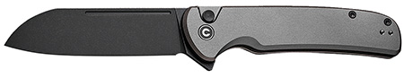 Civivi Knives C20022B-3 Chevalier II  EDC 3.47" Folding Sheepsfoot Plain Satin 14C28N Steel Blade, Gray Aluminum Handle
