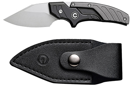 Civivi Knives C21036-3 Typhoeus  2.27" Adjustable Fixed Stonewashed Plain 14C28N Steel Blade, 3.98" Black/Gray Textured Aluminum Handle