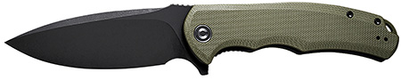 Civivi Knives C803F Praxis  3.75" Folding Plain Black Stonewashed 9Cr18MoV SS Blade, OD Green Textured G10 Handle