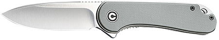 Civivi Knives C907B Elementum  2.96" Folding Tanto Plain Black Stonewashed D2 Steel Blade, 4.03" Gray Textured Micarta Handle