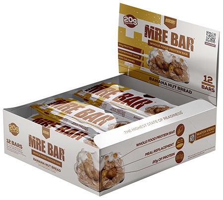 Redcon1 RC1MREBBNB12 MRE Protein Bar Banana Nut Bread 12 Pack