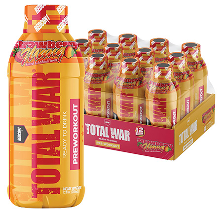 Redcon1 RC1TWRTDSM12 Total War Ready to Drink Strawberry Mango 12 Pack