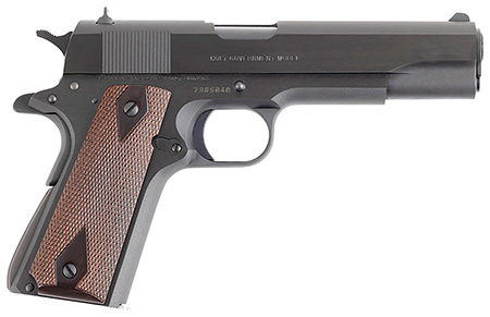 Colt Mfg O1970A1CS Government Series 70 45 ACP 7+1 5" Black National Match Barrel, Blued Serrated Steel Slide  &  Frame w/Beavertail, Rosewood Grip, Ambidextrous