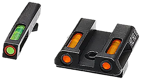 HiViz GLN621 LiteWave H3 Fiber-Optic Sight Set Green Tritium/Orange Outline w/Litepipes Orange Fits Glock 42, 43, 43X, 48