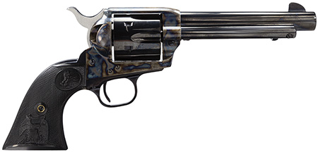 Colt Mfg P1840 Single Action Army Peacemaker 45 Colt (LC) 6 Shot 4.75" Blued Barrel  &  Cylinder, Color Case Hardened Frame, Black Polymer Grip