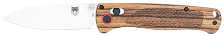 CobraTec Knives CTZWDBLDNS Bar Lock  3" Folding Plain Satin D2 Steel Blade, 4.25" Zebrawood Handle