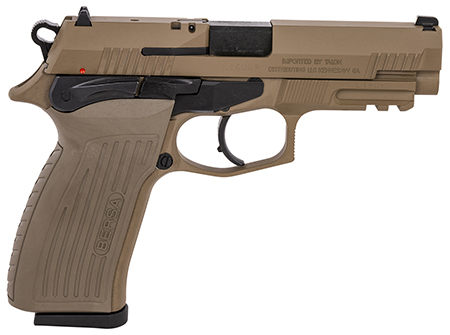 Bersa TPR9FDE TPR  Sports South Exclusive Full Size Frame 9mm Luger 17+1, 4.30" Black Steel Barrel, Flat Dark Earth Serrated Steel Slide   &  Aluminum Frame w/Picatinny Rail, Ambidextrous