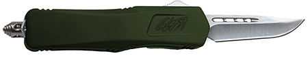 Great Lakes Firearms GLKMDSMTODG GLFA  Medium 3.50" OTF Plain Steel Blade, OD Green Cerakote Aluminum Handle