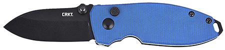 CRKT 2474BD SQUID  EDC 2.27" Folding Plain Stonewashed D2 Steel Blade, Blue Micarta Handle