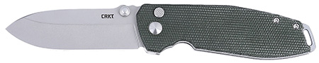 CRKT 2495GR SQUID XM 2.95" Folding Plain Stonewashed D2 Steel Blade, Green Micarta Handle