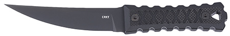 CRKT 2924 HZ4  4.76" Fixed Tanto Plain Black TiNi SK-5 Steel Blade, Black Textured G10 Handle