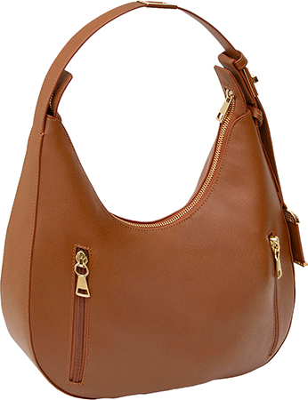 BDOG BDP-092     HOBO STYLE SHOULDER BAG - COGNAC