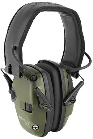 Howard Leight R01526 Impact Sport Electronic Muff 22 dB Over the Head Green/Black Adult