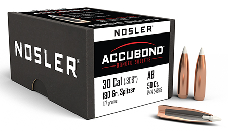 Nosler 54825 AccuBond  30Cal 180gr Spitzer Point 50/Box
