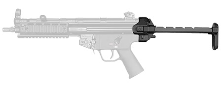 B & T Firearms BT200590 HK MP5  Black Steel/Aluminum Telescoping Collapsible, Fits H & K MP5 Retractable