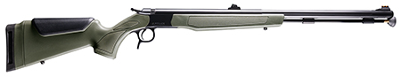 CVA PR2048N Optima  50 Cal 26" Black Nitride Fluted Barrel, Black Nitride Drilled  &  Tapped Steel Receiver, Fixed OD Green Synthetic Stock, Fiber Optic Sights
