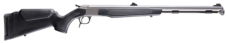 CVA PR2050S Optima  50 Cal 26" Stainless Fluted Barrel, Drilled  &  Tapped Stainless Steel Receiver, Fixed Black Synthetic Stock, Fiber Optic Sights