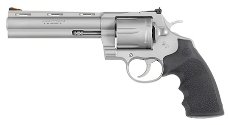 Colt Mfg ANACONDASM6RTS Anaconda  44 Mag 6rd Shot 6" Matte Stainless Vent Rib Barrel, Cylinder  &  Frame, Black Grip